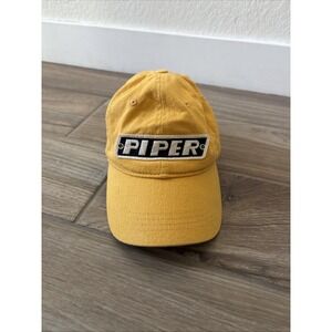 Piper Hat Cap Strap Back Lightning Patch Red Canoe Aviation Unisex USA